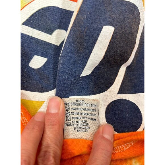 Vintage Tide Racing Team Tank Top M Orange Tie-Dye 100% Cotton Made In USA - Picture 4 of 11